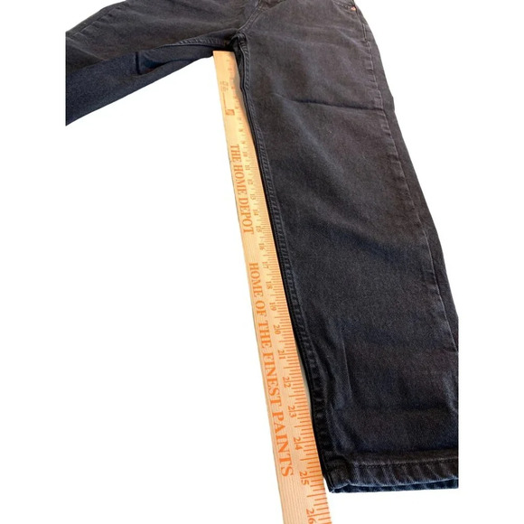 🆑Asos Design Petite Black High-Waisted Mom Jeans Size 26/28 - Picture 10 of 11